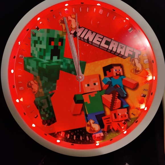 Mine craft clock with led light and free personalization - Picture 6 of 14